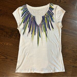 Calvin Klein Jeans Graphic V-Neck Tee Shirt Size M